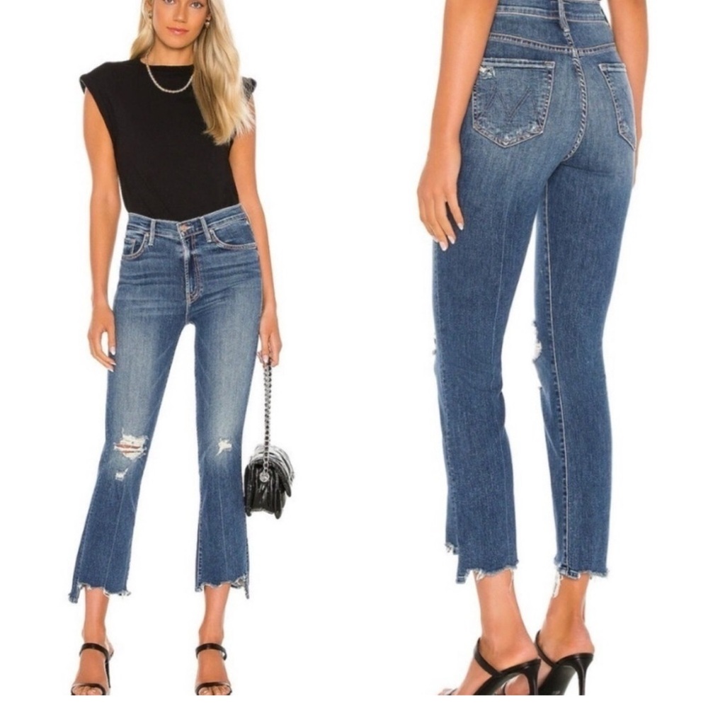 MOTHER Insider crop step chew jeans size 28